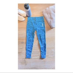 Gymshark Blue Adapt Camo Seamless Leggings (S)